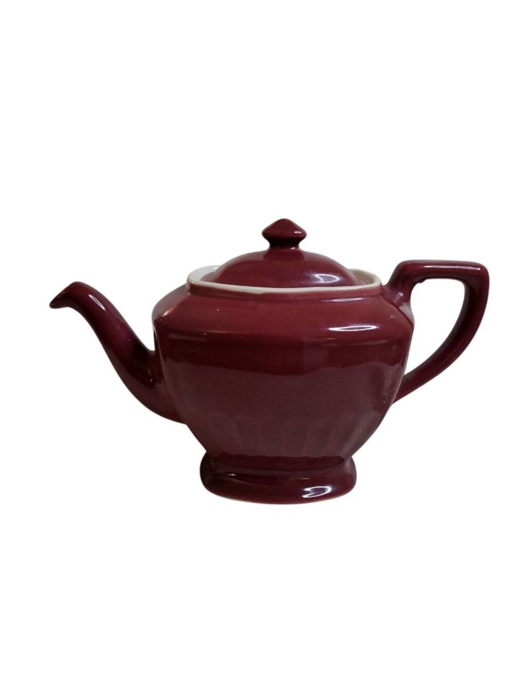 Vtg Hall Hollywood Burgundy Maroon Red Teapot 6-cup Capacity